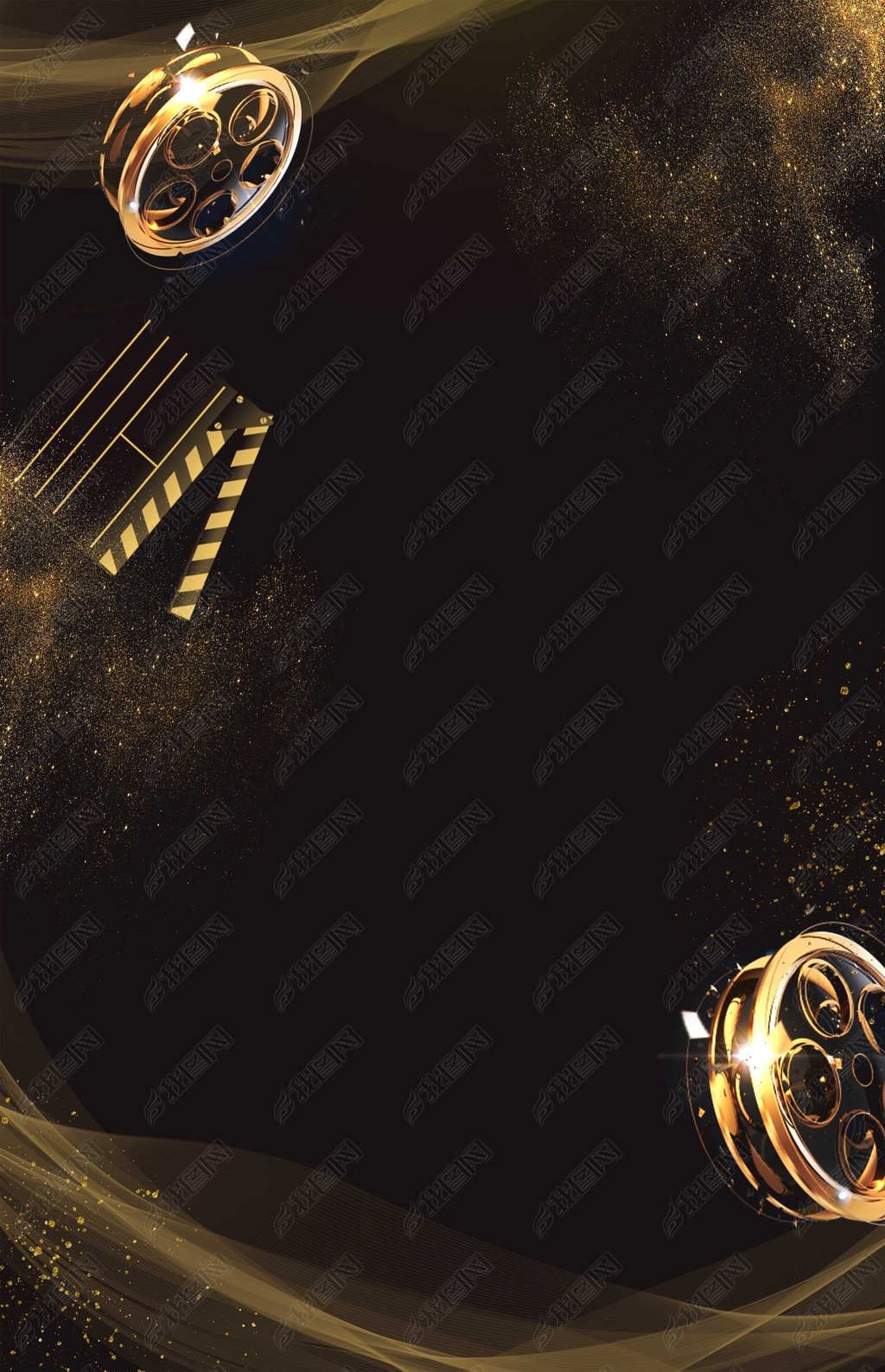 创意背景 banner图 几何/扁平 > 电影节黑金大气颁奖海报