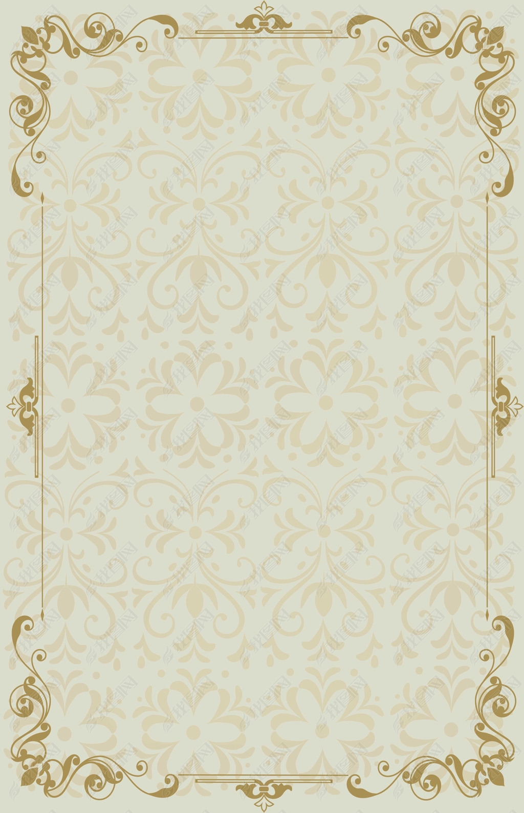 欧式复古花纹底纹边框海报背景