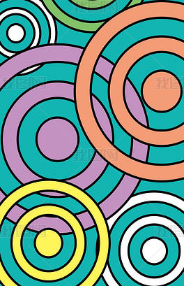创意背景 banner图 几何/扁平 > 同心圆多彩多色几何图形背景海报