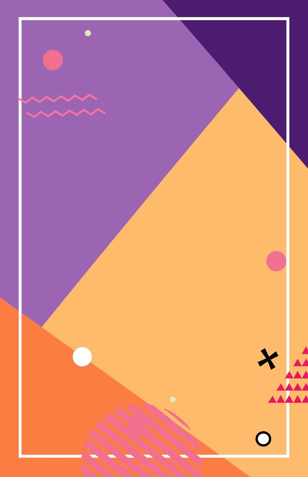 扁平简约几何线条边框大气背景海报