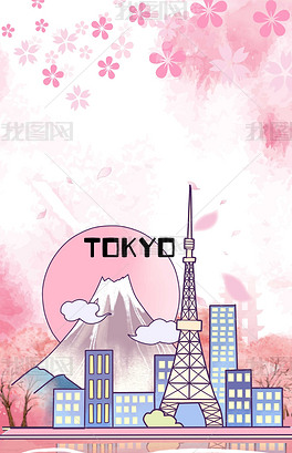创意简约日本东京旅游合成背景下载-编号19332992-卡通/手绘-我图网