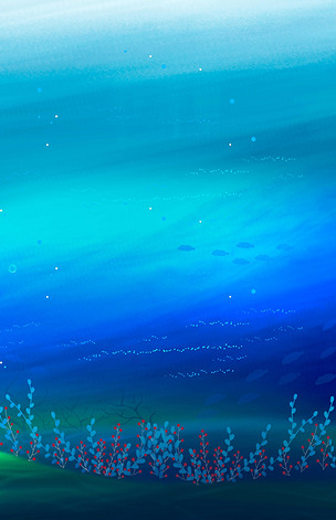 海洋世界蓝色海底psd分层banner