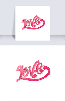 情人节love红色爱情立体字