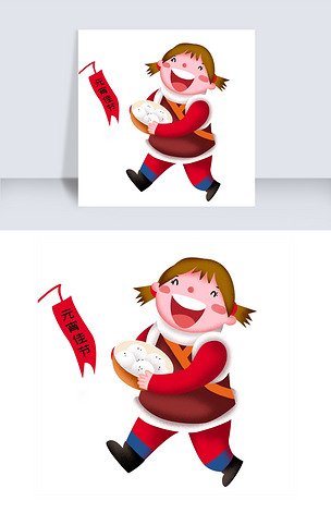 元宵节抱着汤圆的小女孩下载-编号19448465-二十四节气-我图网