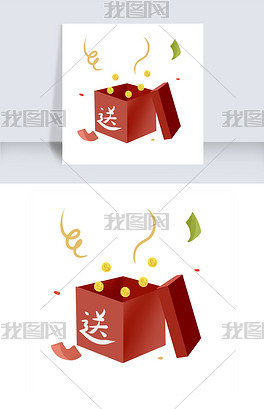 圣诞节卡通礼物盒包装图片