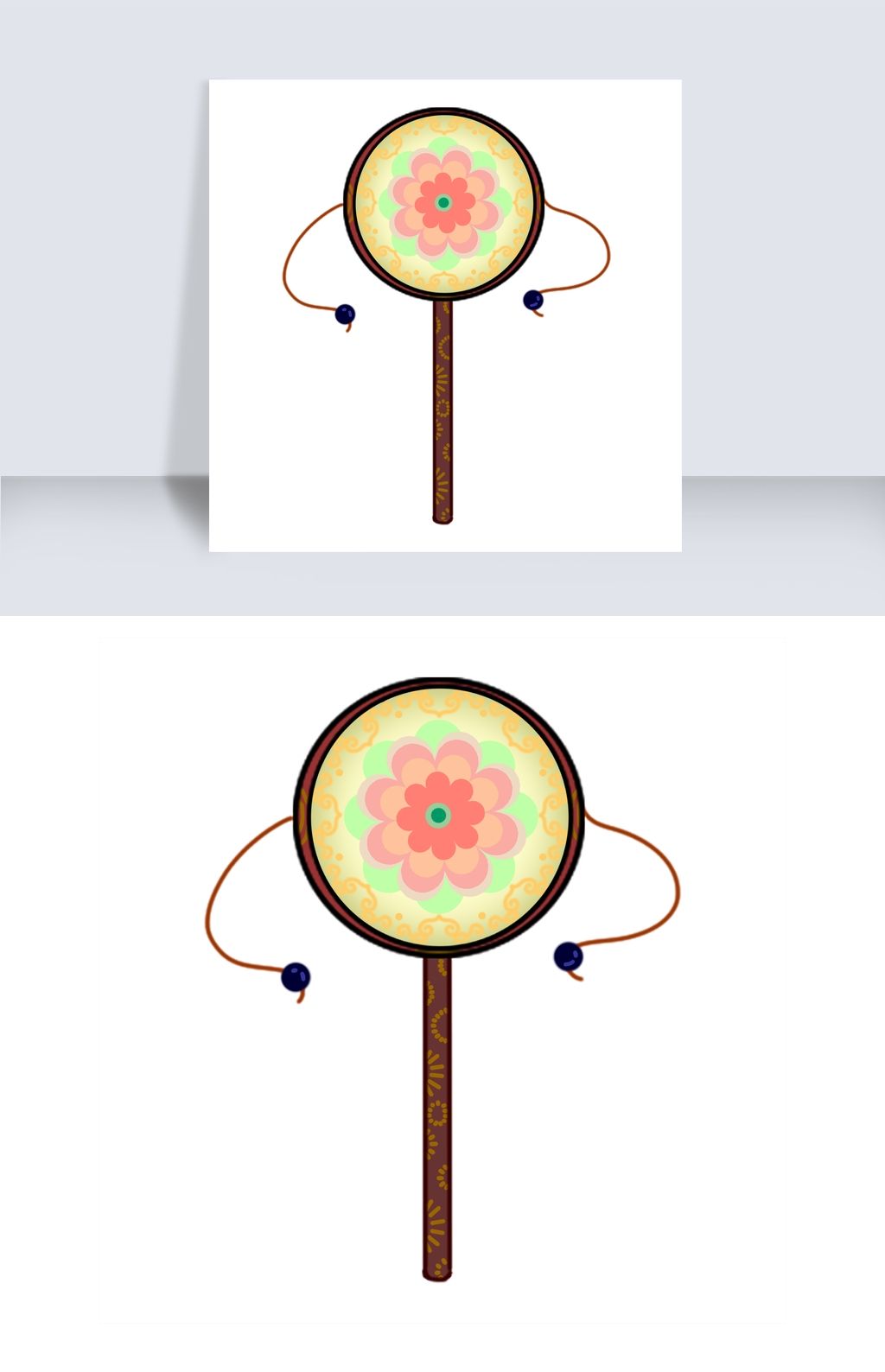 手绘美丽的拨浪鼓插画