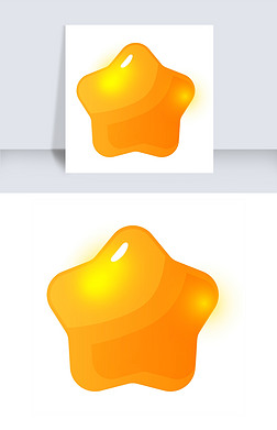 手绘圆角五角星插画