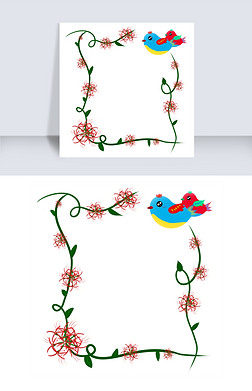 手绘彼岸花边框插画