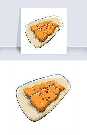 原创手绘黄色腊八豆腐插画