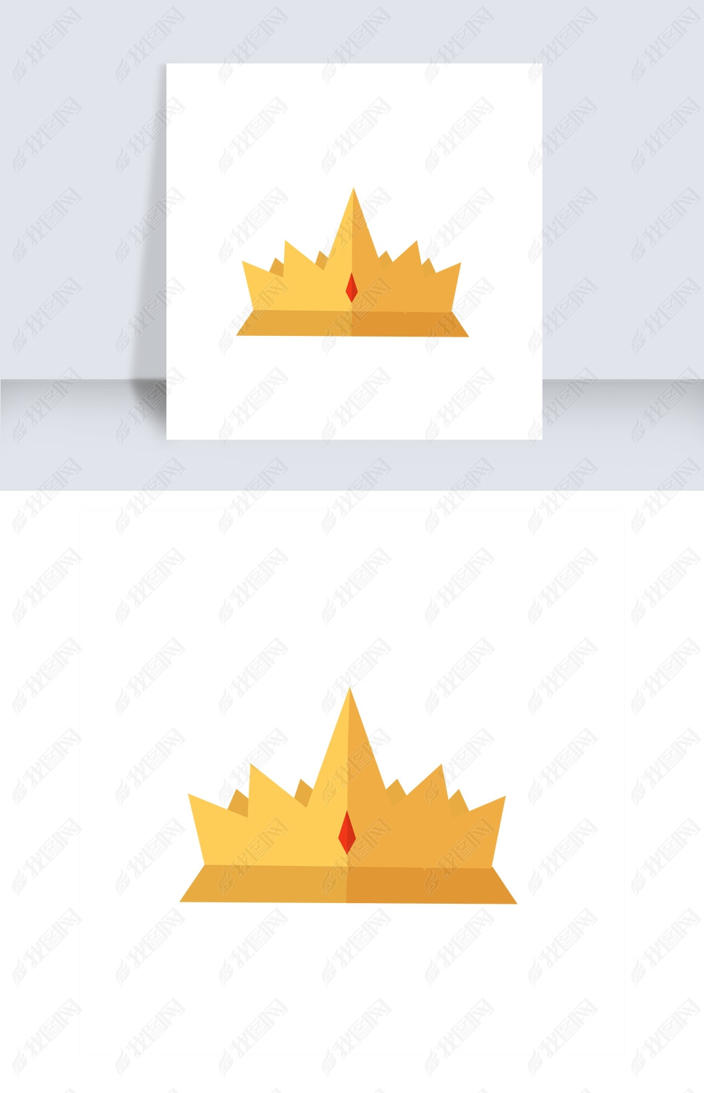 平面几何简约卡通皇冠