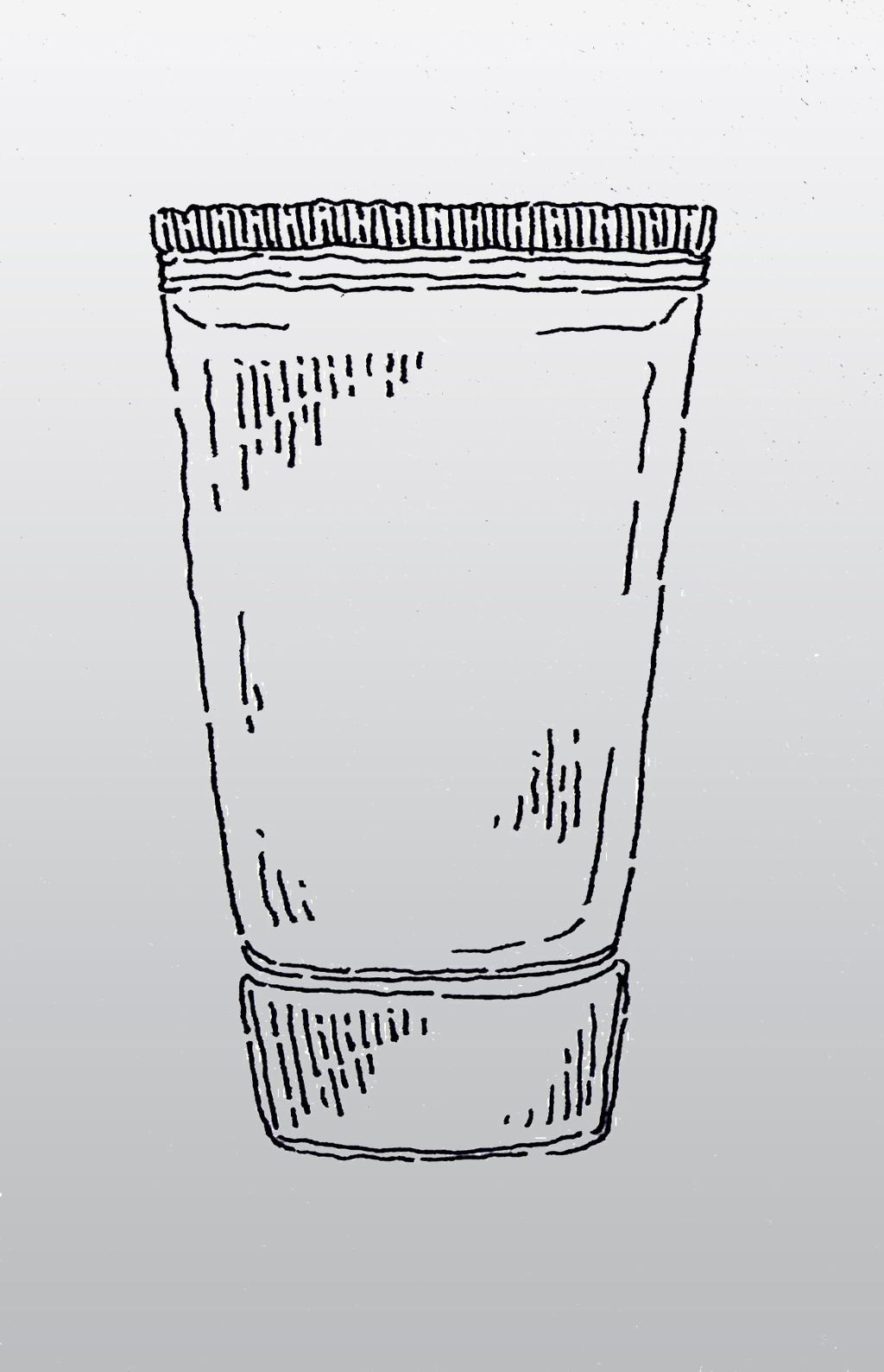 原创黑白线条手绘洗面奶瓶子