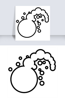 线性泡泡简笔画装饰素材免费下载