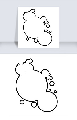 线性泡泡简笔画装饰素材免费下载