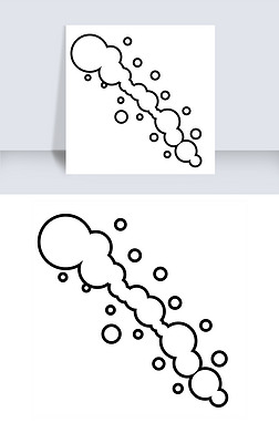 线性泡泡简笔画装饰素材免费下载