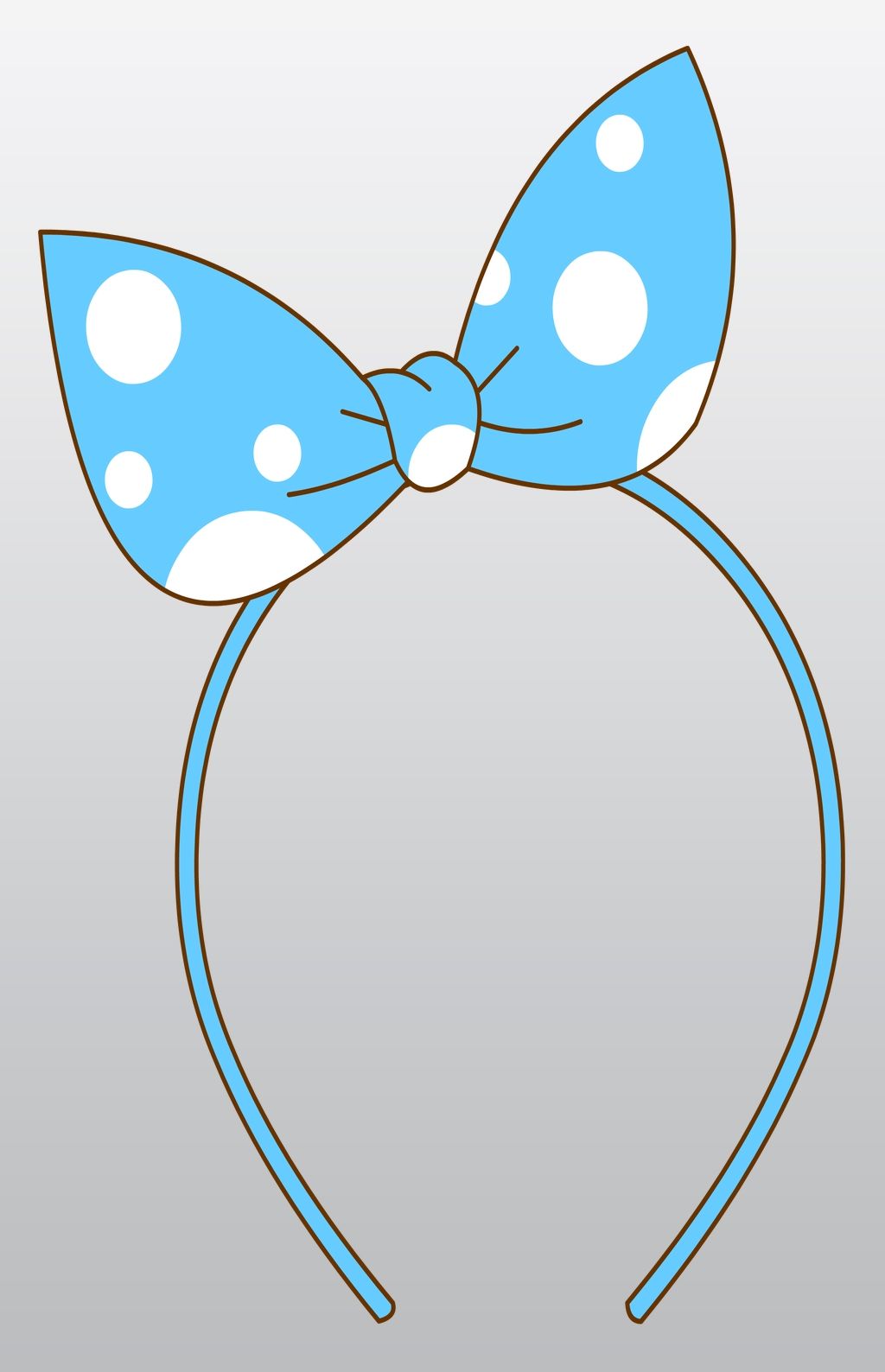 卡通手绘蓝色圆点蝴蝶结发箍