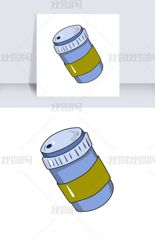 杯子水杯保温杯蓝色清新