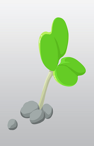 原创手绘发芽的绿苗插画版权可商用