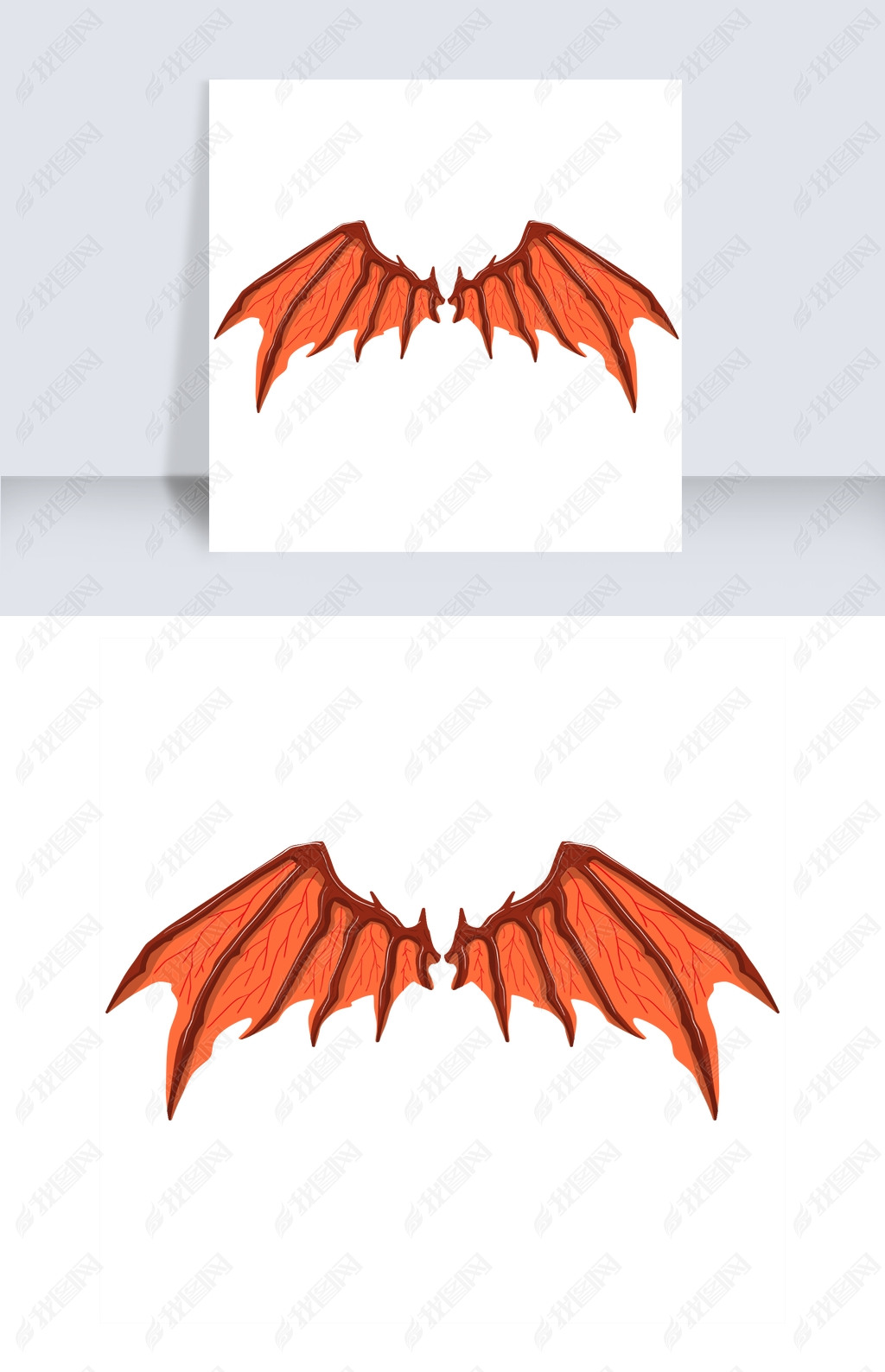 原创棕色的恶魔之翼插画