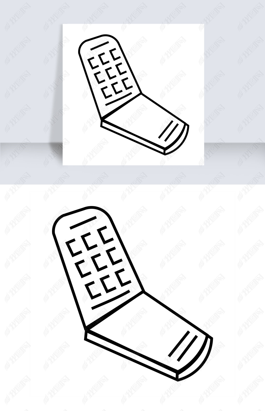 原创简笔老式翻盖手机