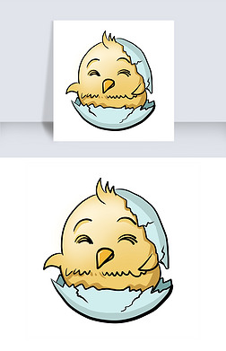 小鸡出壳图片免抠元素|破壳而出的小鸡插画