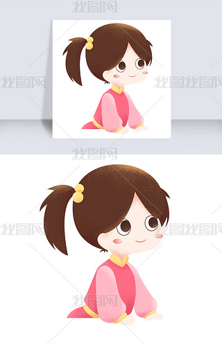 粉红色衣服女孩表情包专题模板-粉红色衣服女孩表情包图片素材下载-我