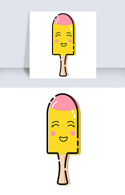 小吃免抠图抬头免抠元素|卡通笑眯眯小冰棒免抠图