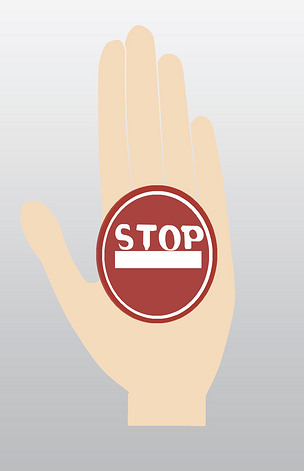 可爱卡通停止手指手势