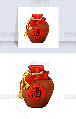 卡通棕色酒坛插画下载-编号19560775-儿童节-我图网