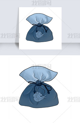 原创古风荷包手绘插画