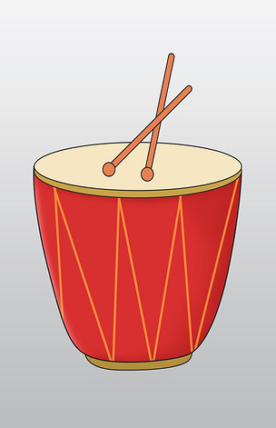 原创手绘铜鼓乐器插画版权可商用