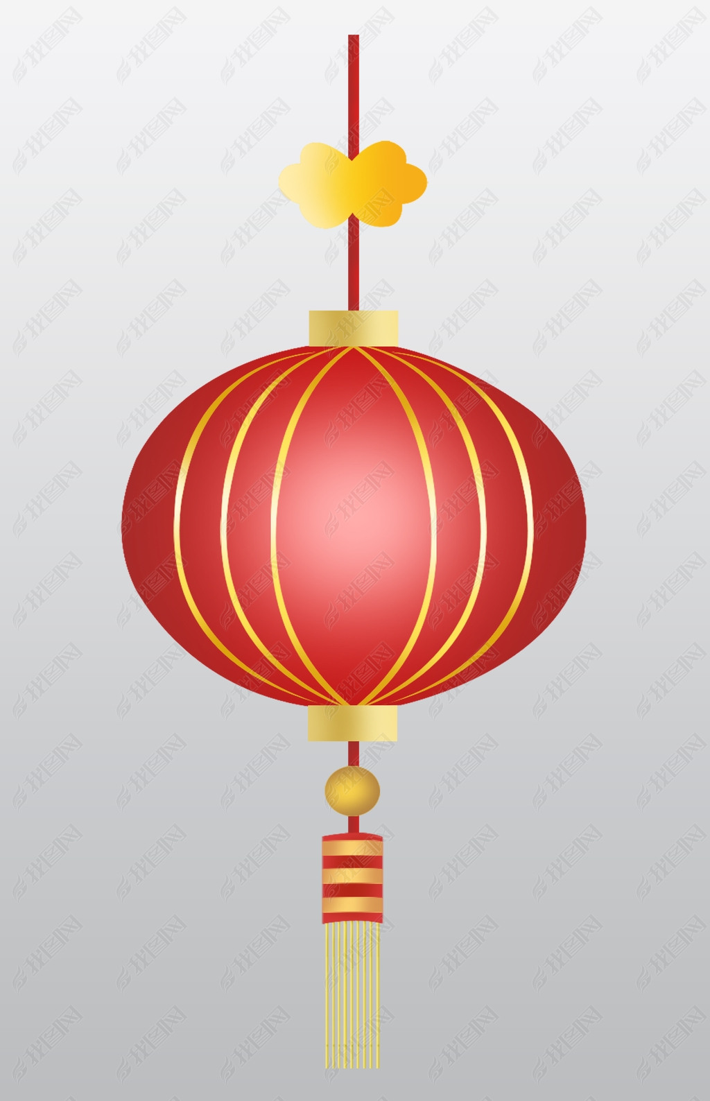 原创红色的灯笼手绘插画