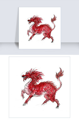红麒麟火麒麟png神兽祥瑞