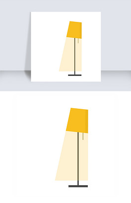 简约手绘落地灯插画海报免抠元素