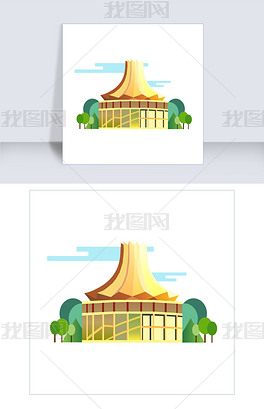 原创手绘地标建筑南宁插画