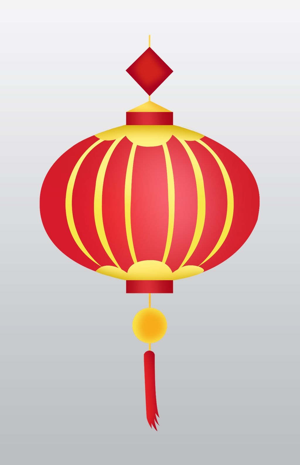 手绘红色灯笼插画