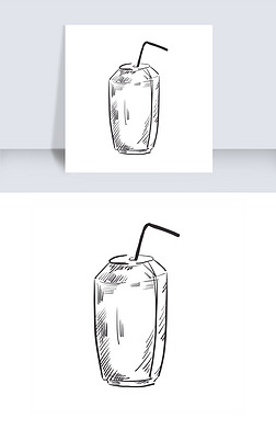汽水瓶饮料听装手绘插画元素