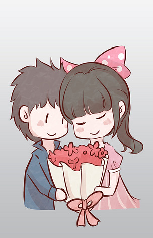 情人节情侣送花告白png下载