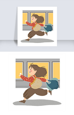 春运赶车的小女孩