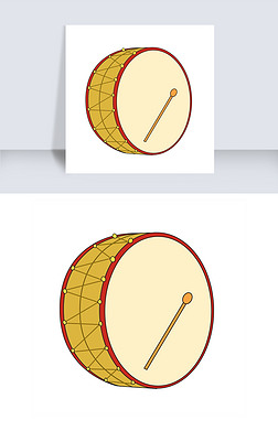 铜鼓免抠元素|手绘乐器铜鼓插画