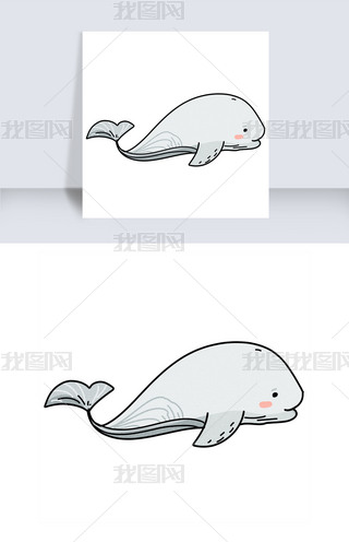 手绘海洋动物海豚插画