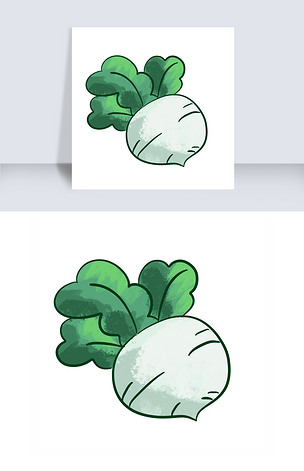 手绘新鲜蔬菜青萝卜线性