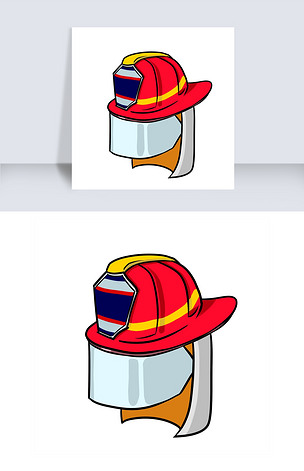 原创消防安全头盔插画