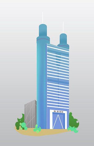 地王大厦建筑插画