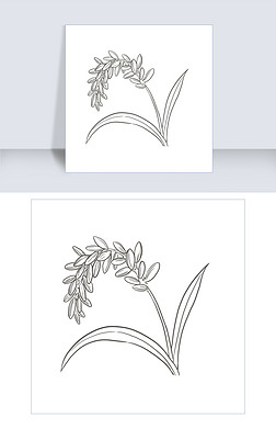 速写风黑白水稻png