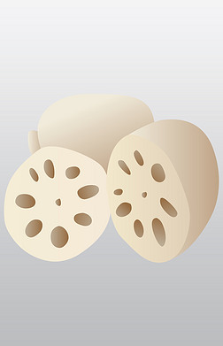 矢量手绘卡通藕段