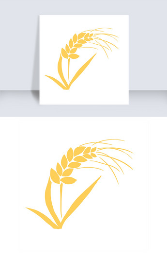 原创金色剪影水稻png版权可商用