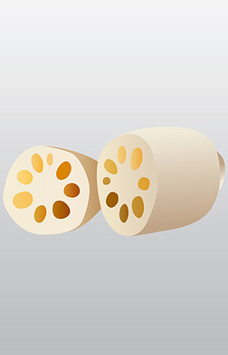 矢量手绘卡通藕片