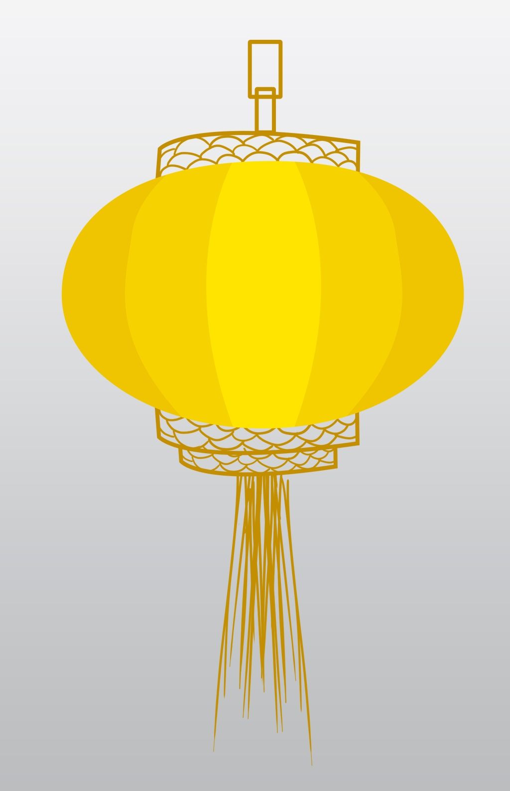 原创手绘黄色的灯笼插画