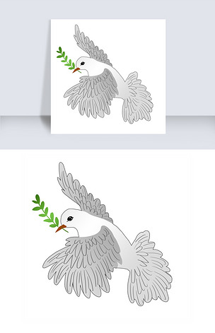 原创手绘公益高飞的鸽子