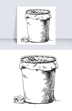 手绘垃圾桶
